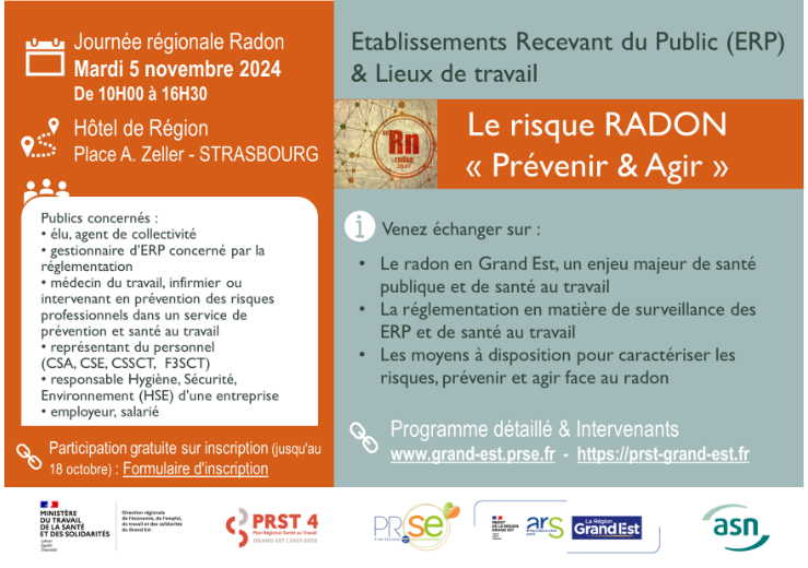 Image de Evènement – Journée Régionale RADON – Mardi 5 novembre 2024 à Strasbourg